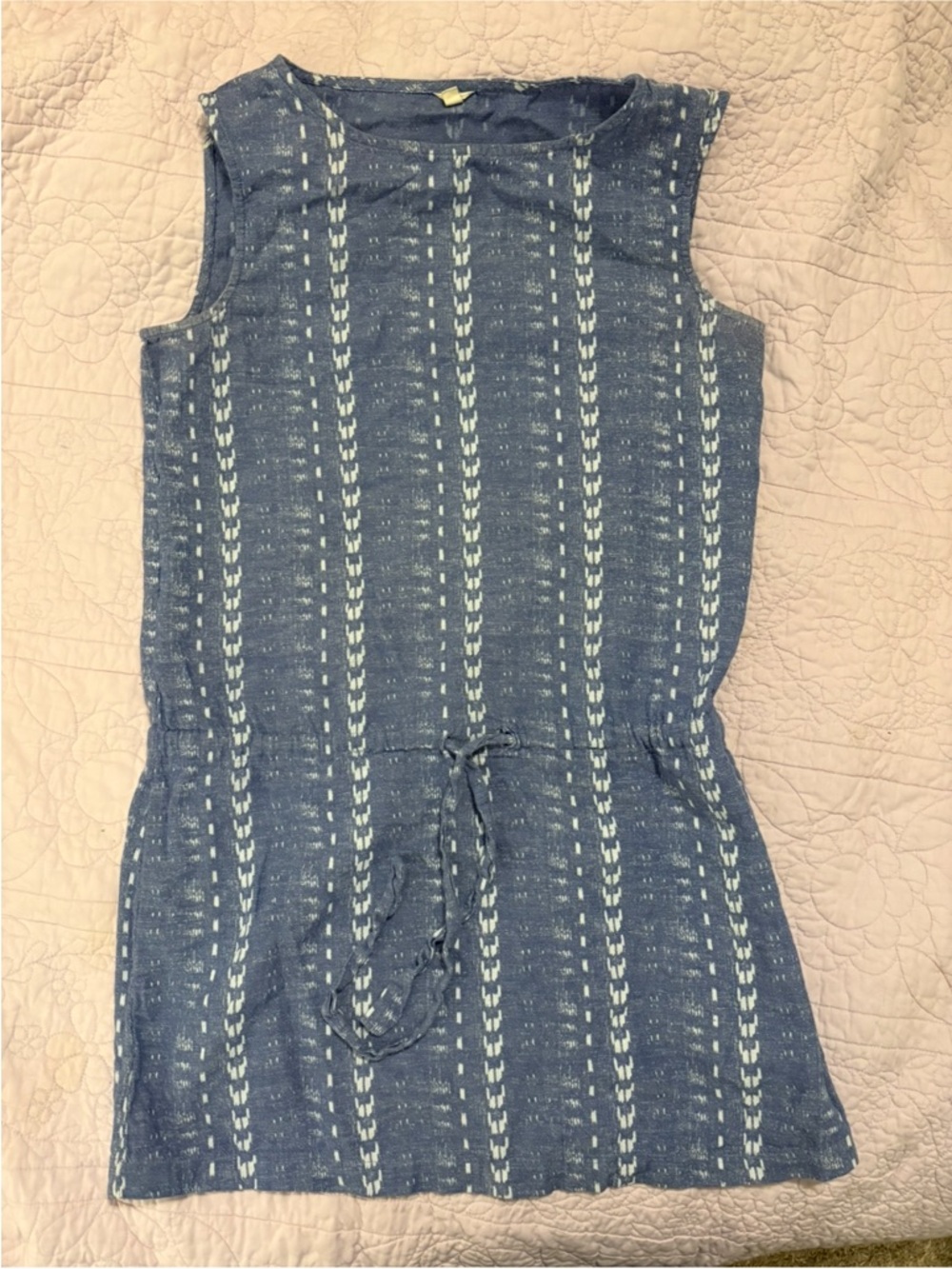 J. Crew Blue and White Sleeveless Mini Dress
